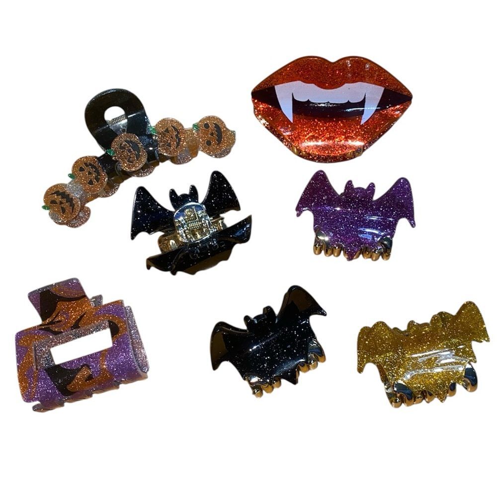 Bundle of 7 Halloween hair clips